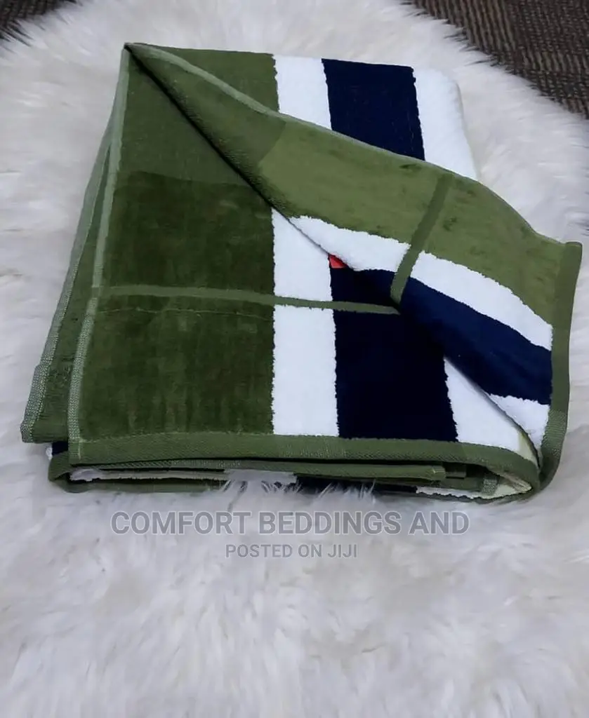 Stripped Cotton Towel Green