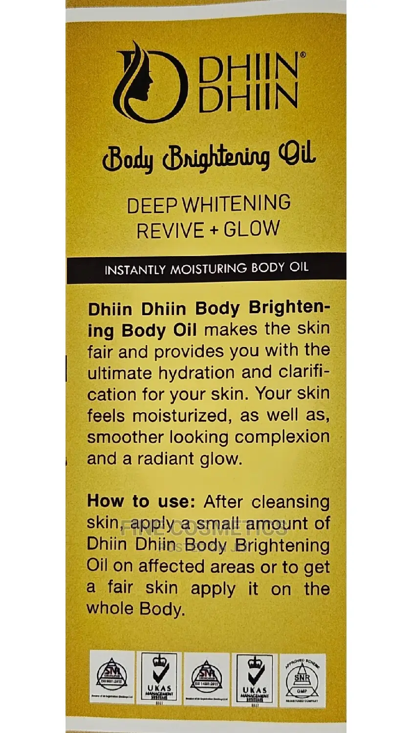 DHIIN DHIIN Deep Whitening Revive + Glowing Body Serum Oil.