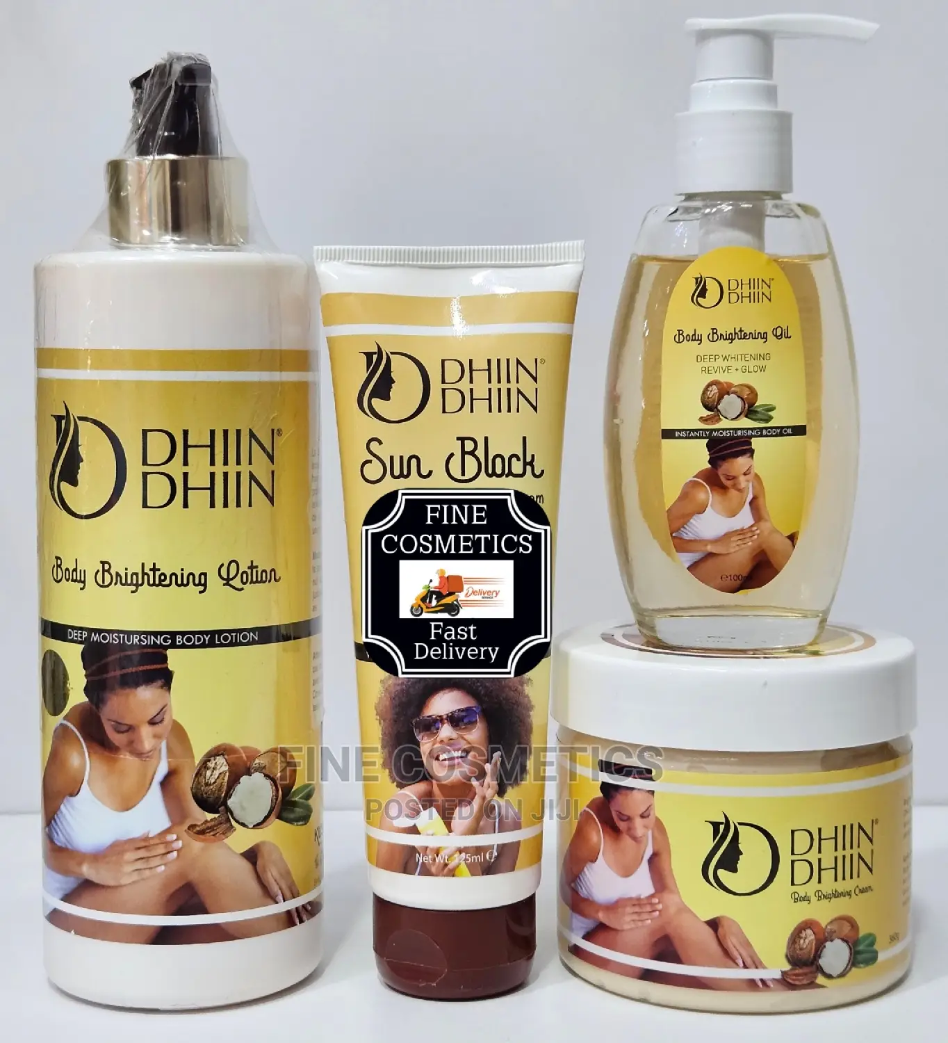 Dhiin Dhiin Brightening Set of 4; Lotion,Oil,Cream+Sunscreen
