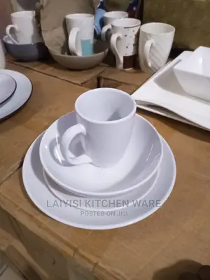 32pieces Dinner Set White 8cups 8dinner Plates 8bowels 8side
