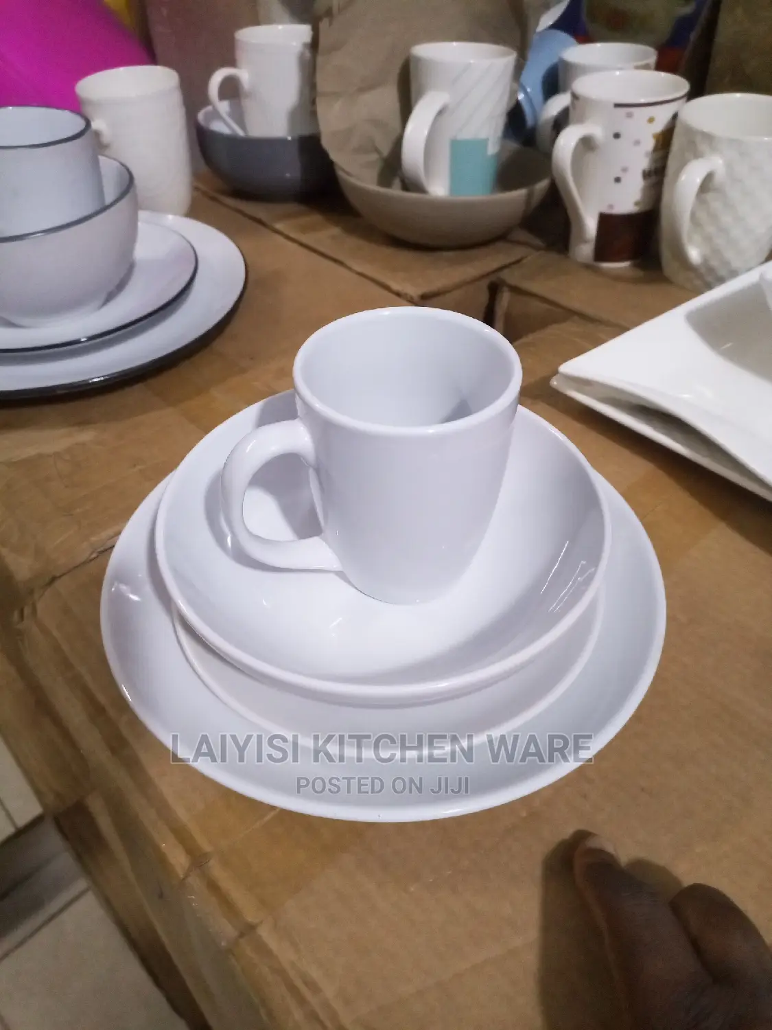32pieces Dinner Set White 8cups 8dinner Plates 8bowels 8side