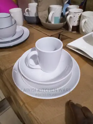 32pieces Dinner Set White 8cups 8dinner Plates 8bowels 8side