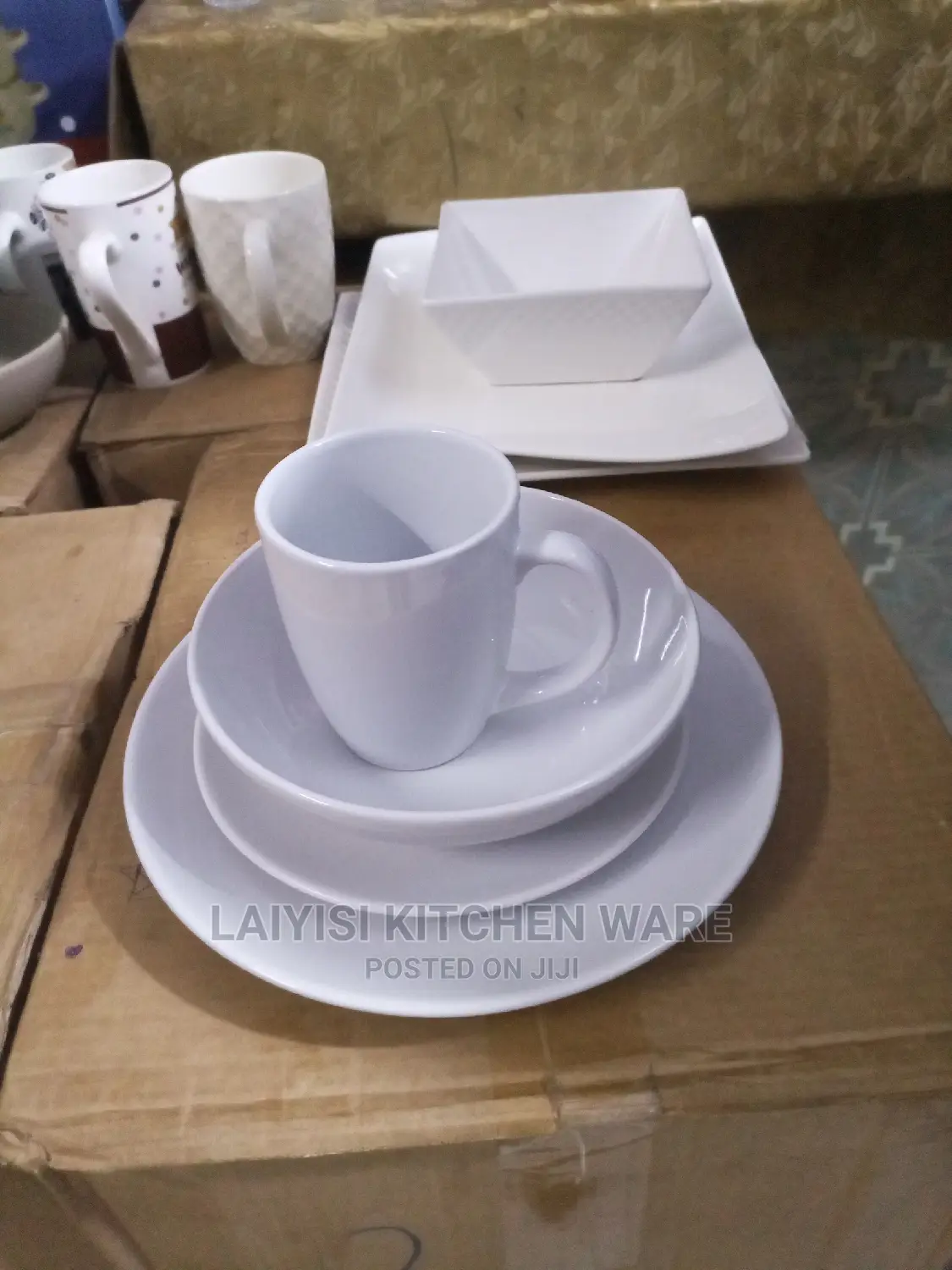32pieces Dinner Set White 8cups 8dinner Plates 8bowels 8side