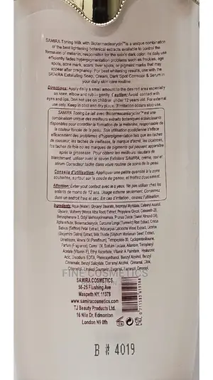 SAMIRA Toning Body Milk Lotion Immense Whitening Therapy.