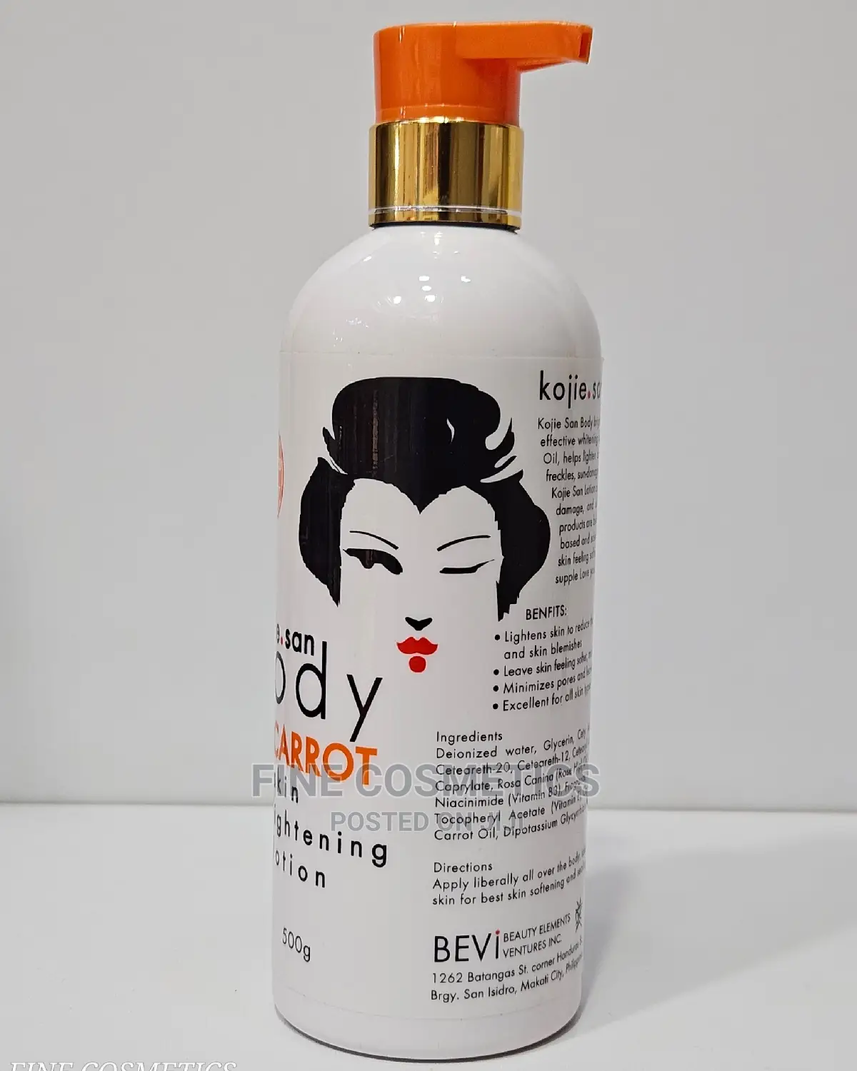 Original Kojie San CARROT  Skin Lightening Body Lotion.