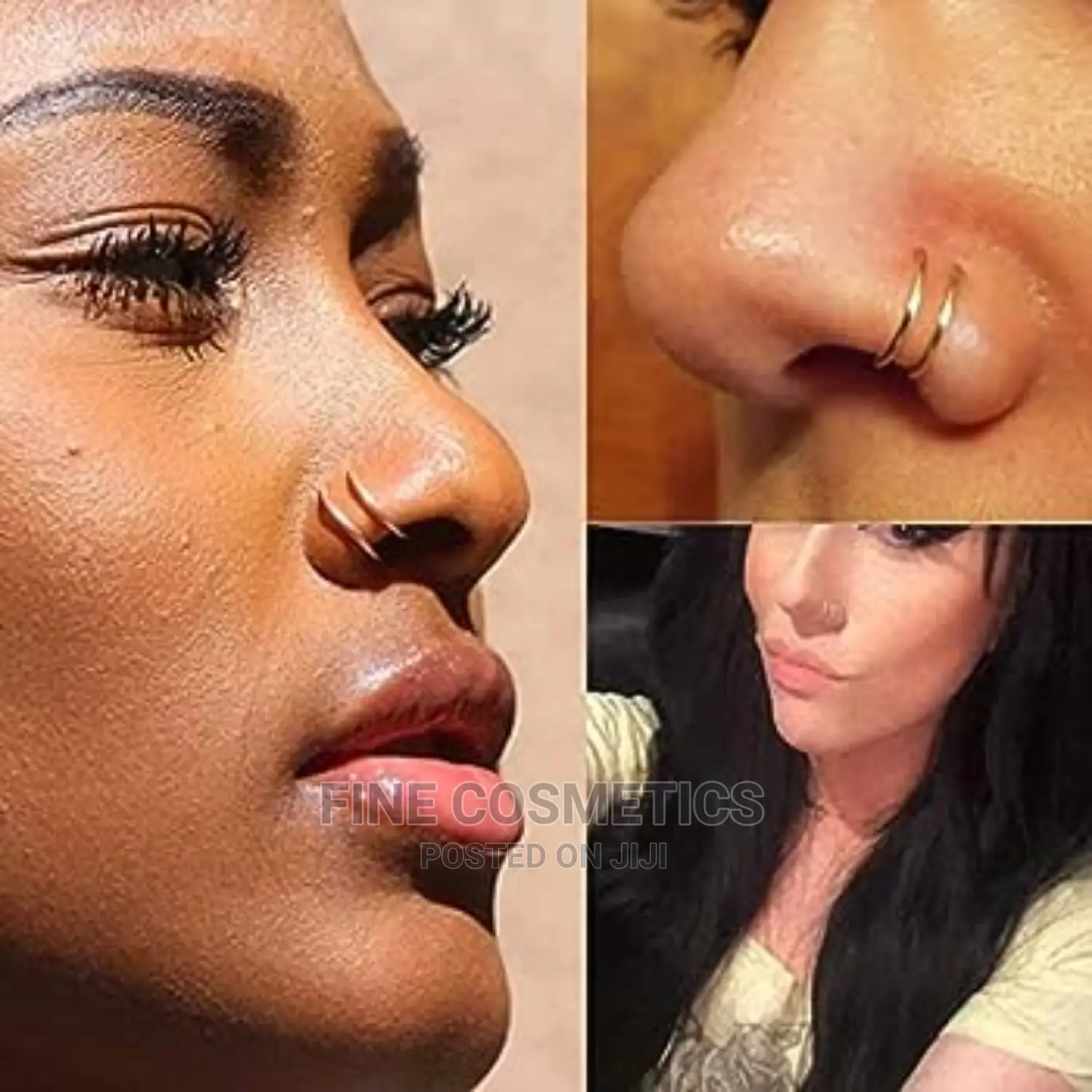 Double Nose Ring For Single Piercing Nose Hoop Twist Hoop.