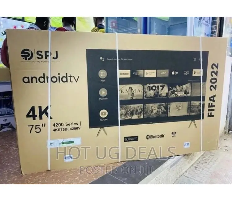 SPJ Android 75 Inches Smart Slim TV - Black