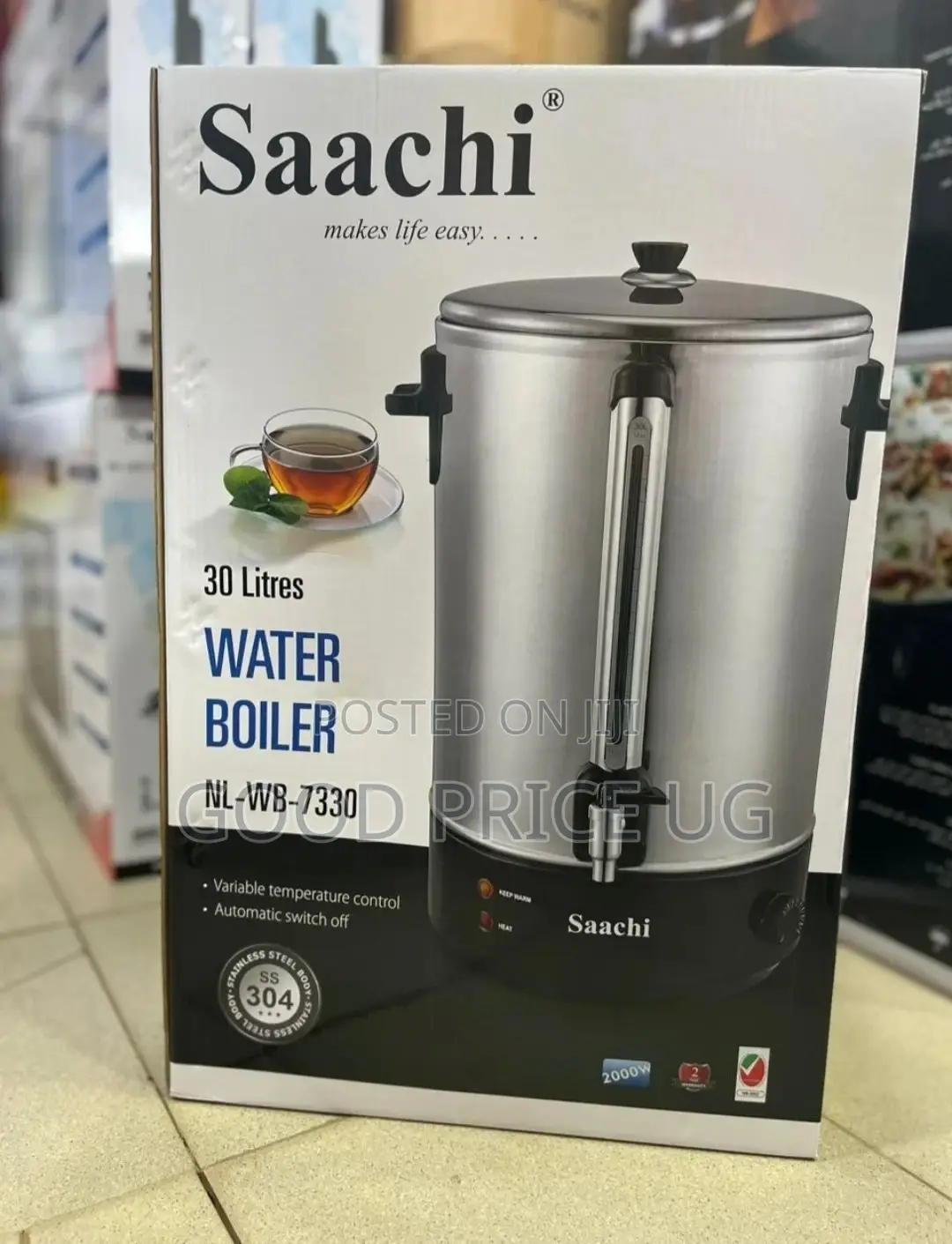 30 Litres Saachi Water Boiler. Comes With 1 Year Warranty.