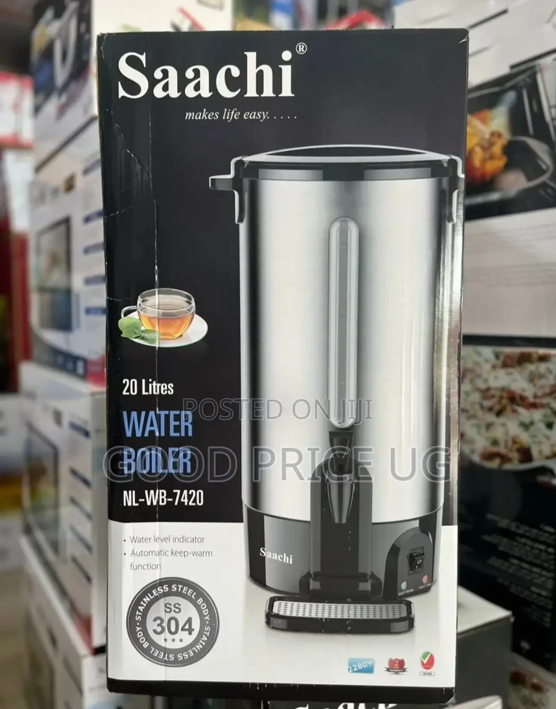 20 Litres Saachi Water Boiler. Comes With 1 Year Warranty.