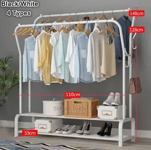 Double Clothes Rail Hanging Rack Garment Display Stand