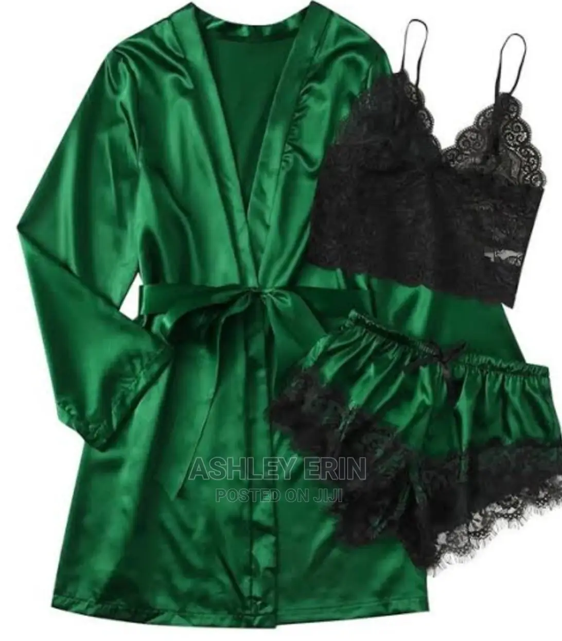 3pcs Women's Satin Sleepwear