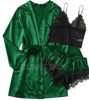 3pcs Women's Satin Sleepwear