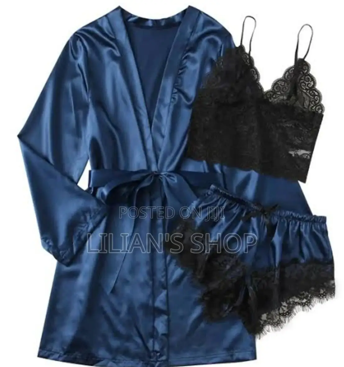 3pcs Women's Satin Sleepwear