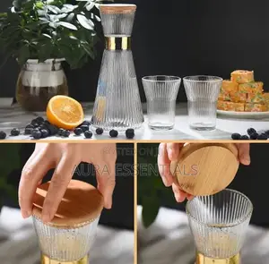 Stripe Style Set Glass Bottle for Cold Drinks