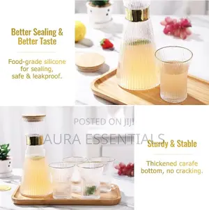 Stripe Style Set Glass Bottle for Cold Drinks