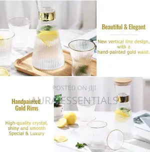 Stripe Style Set Glass Bottle for Cold Drinks