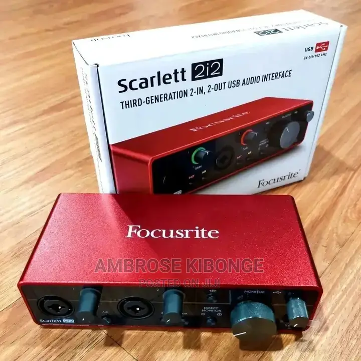 3rd Gen FOCUSRITE Scarlett 2i2 Audio Interface for Studio.