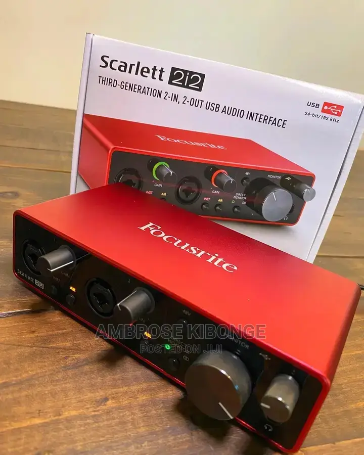 3rd Gen FOCUSRITE Scarlett 2i2 Audio Interface for Studio.