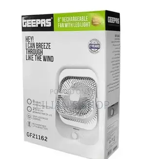 Geepas 8" Rechargeable Fan With Led Light GF21162