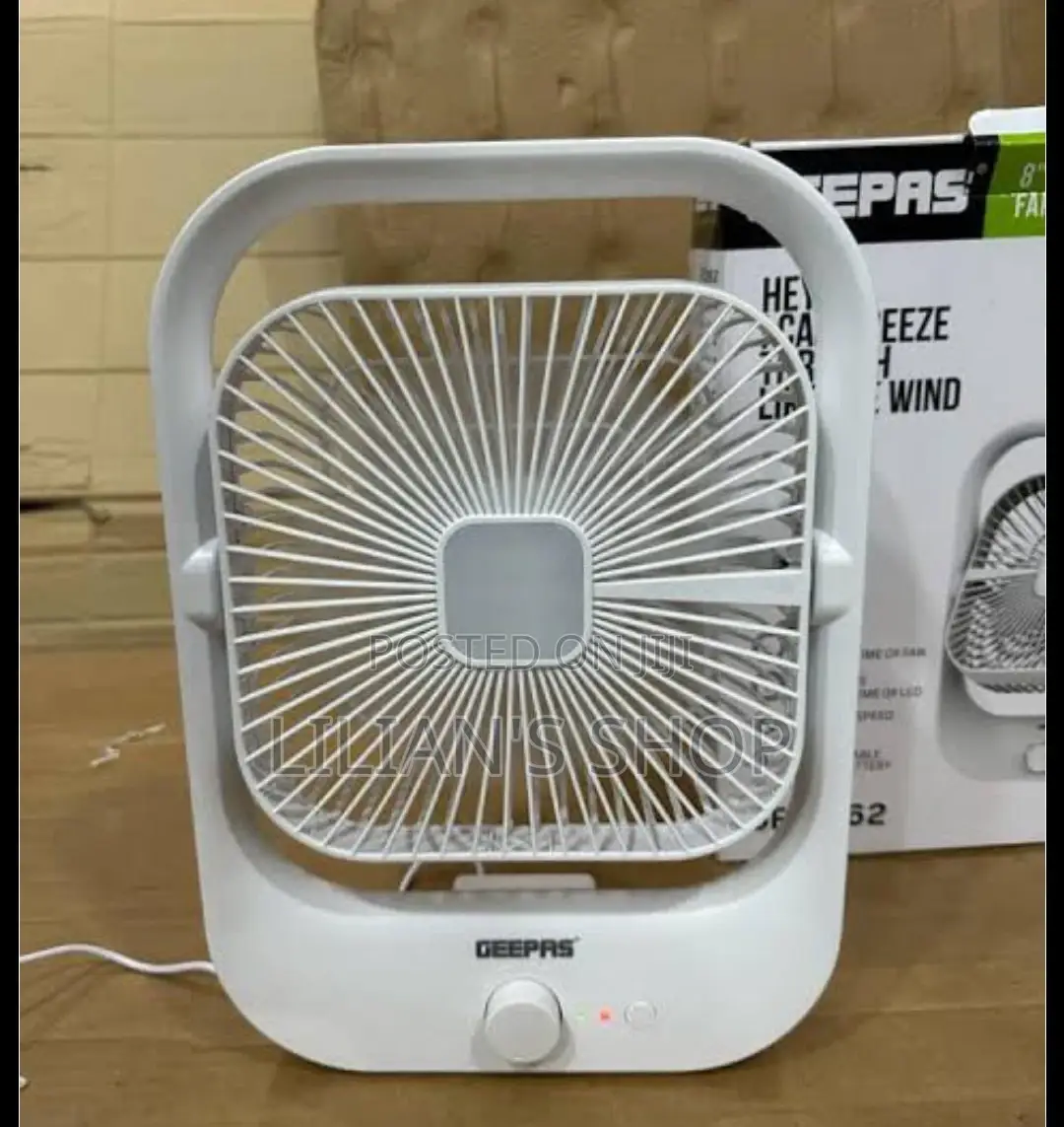 Geepas 8" Rechargeable Fan With Led Light GF21162
