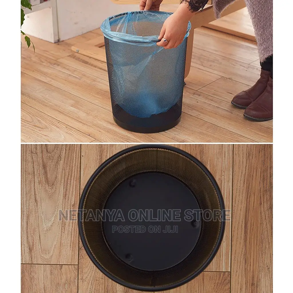 Metal Mesh Trash Can