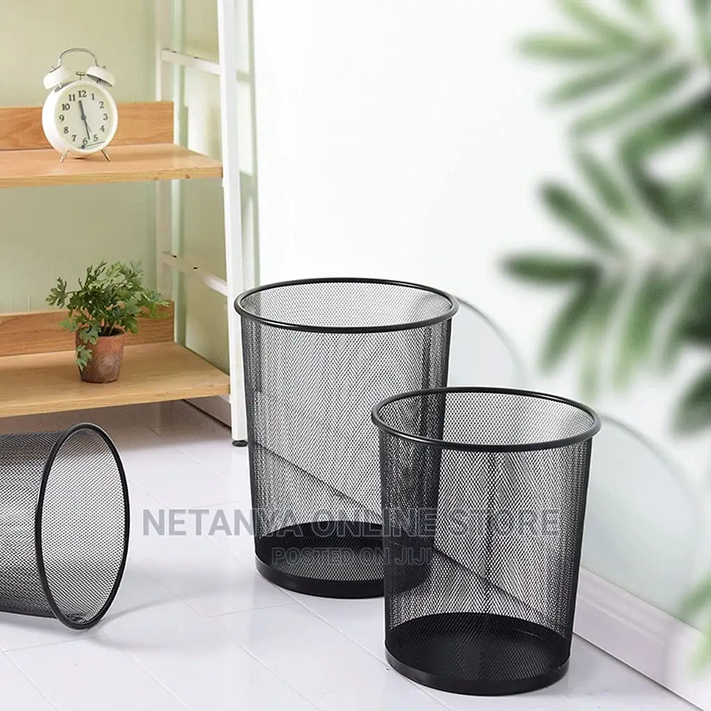 Metal Mesh Trash Can