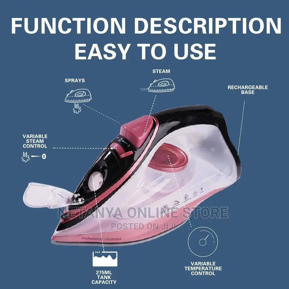 Electric Iron With Rechargeable Base