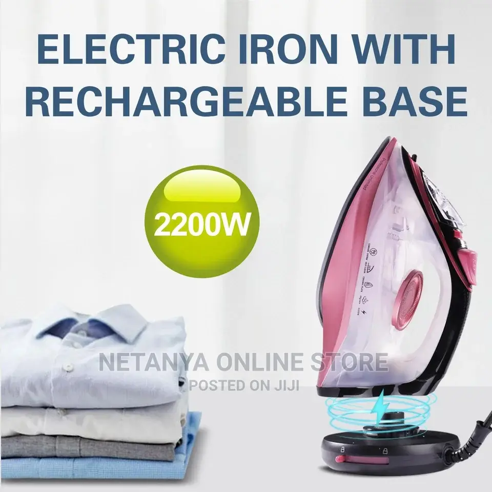 Electric Iron With Rechargeable Base