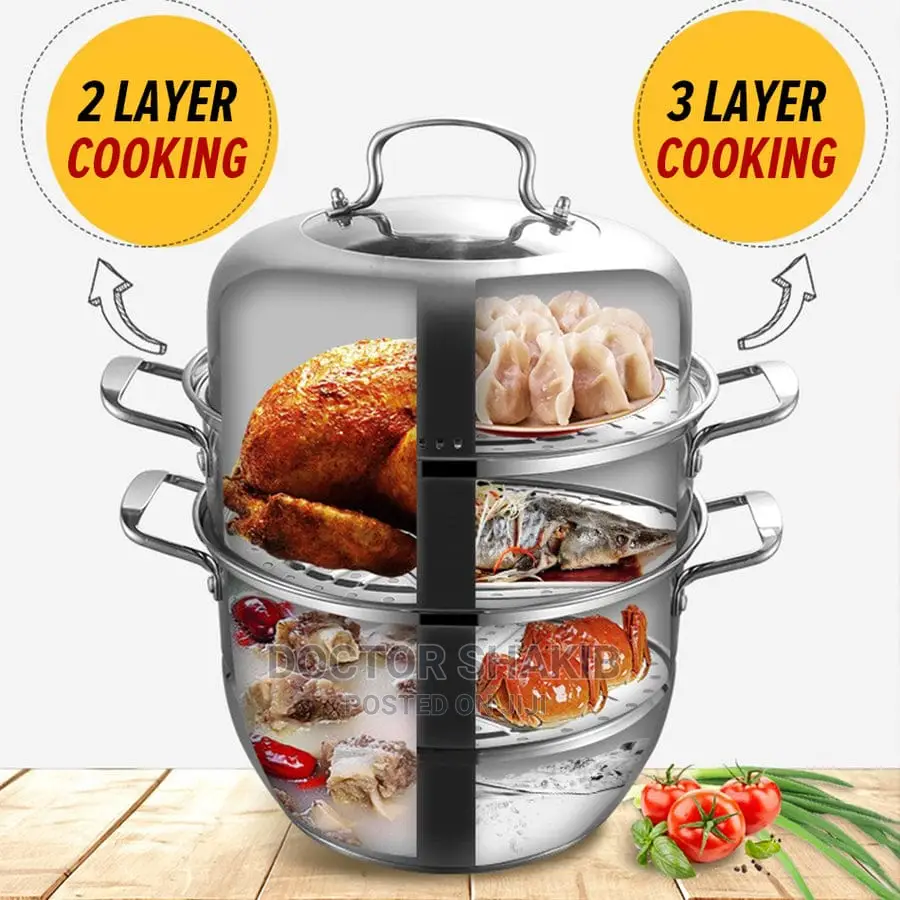 3 Layered Stainless Steel Household Steamer