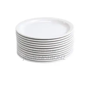 A Set of Melamine Dinner Plates With a Unique Design -White