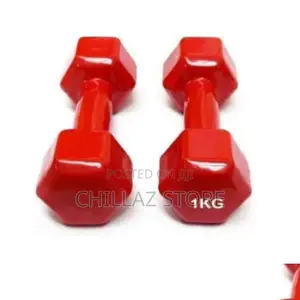 Apair of 1kg Vinyl Dumbbells.