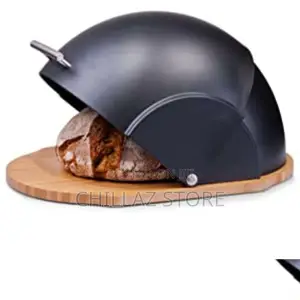 Wooden Bread Box With Plastic Lid.