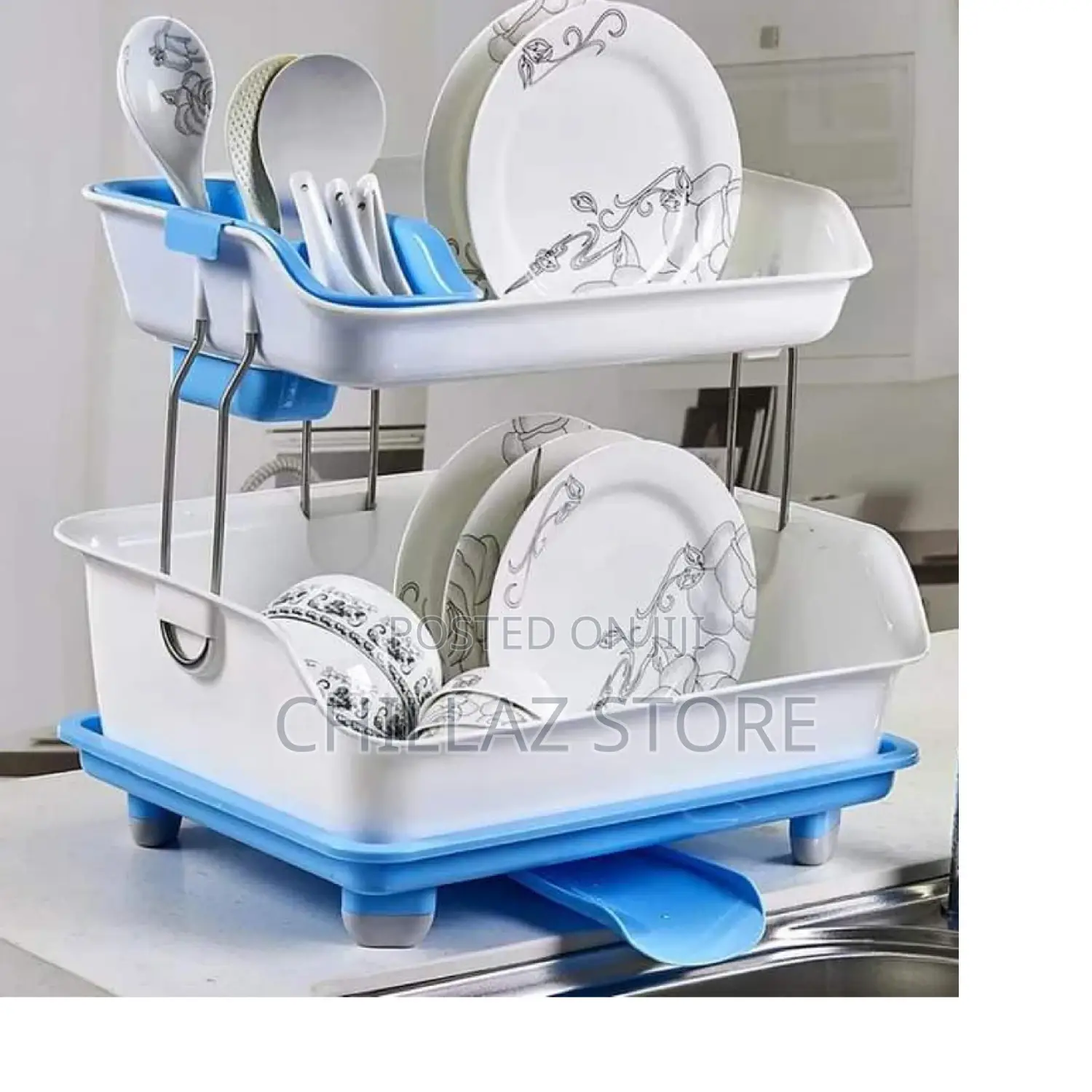 2 Tier Dish Drainer Rack.