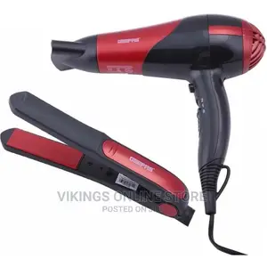GEEPAS GHF86036 Hair Dryer Straightener Combo/Ceramic, Red