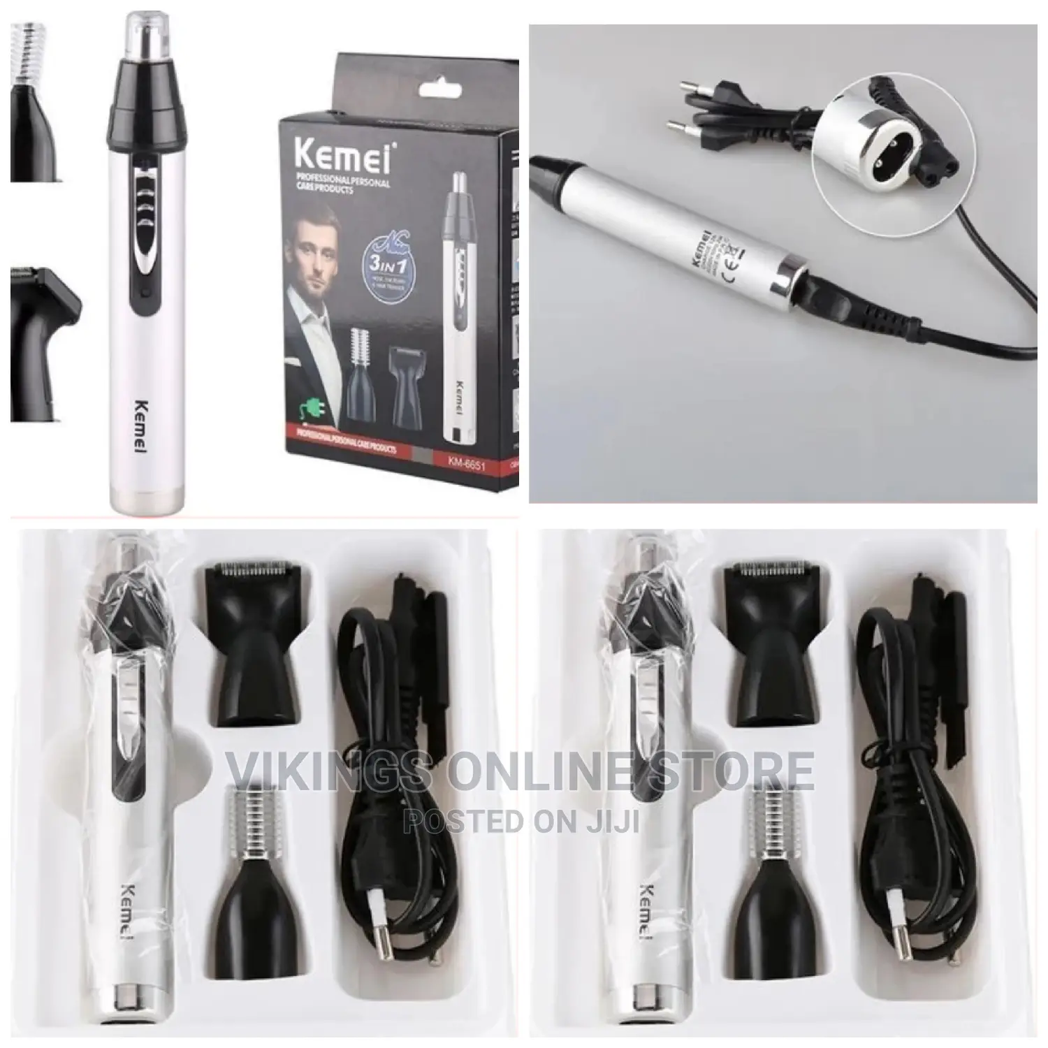 Kemei 3 In1 Electric Nose Ear Trimmer Rechargeable Shaver