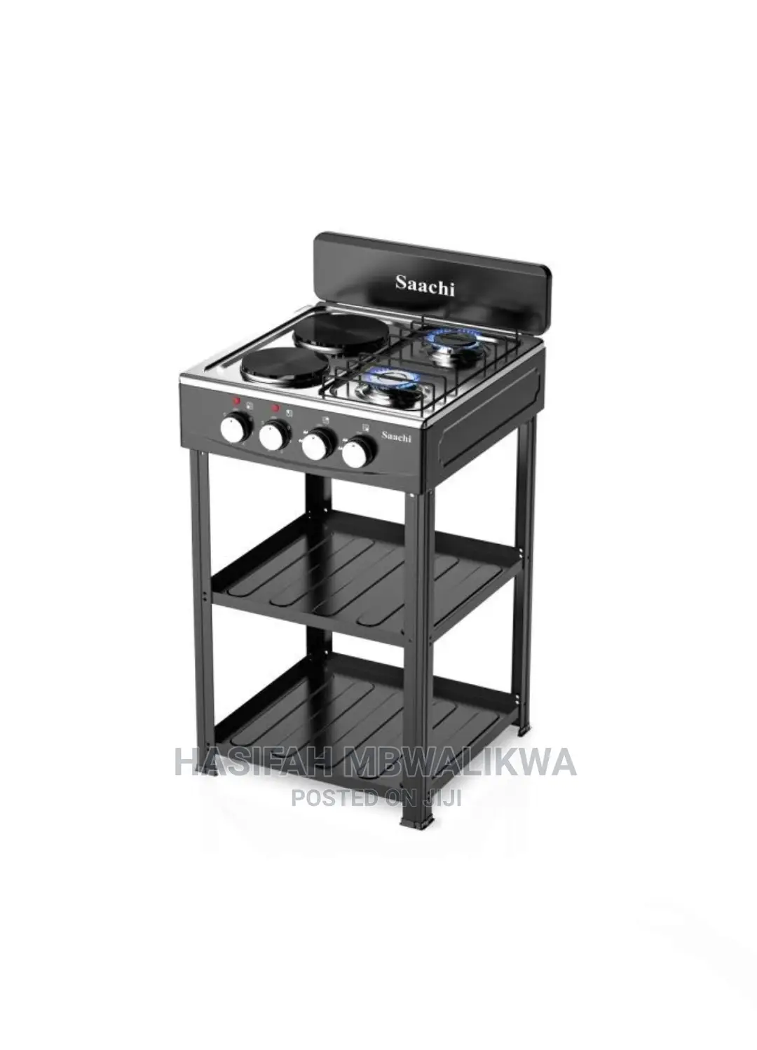 Saachi 2 Gas + 2 Electric Hot Plate Stainless Steel Cooker.