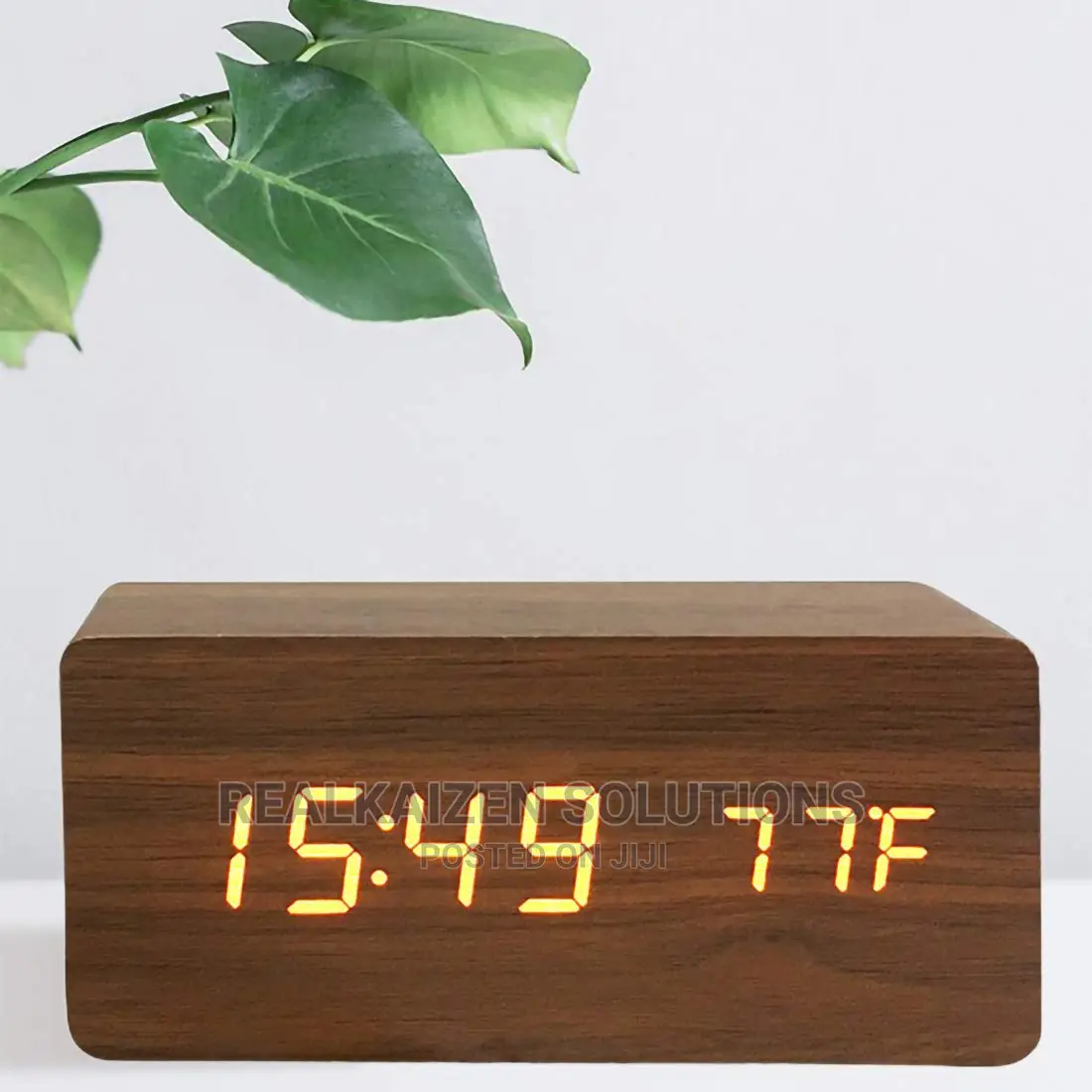 Wooden Digital Alarm Decor Clock With Temperature Display