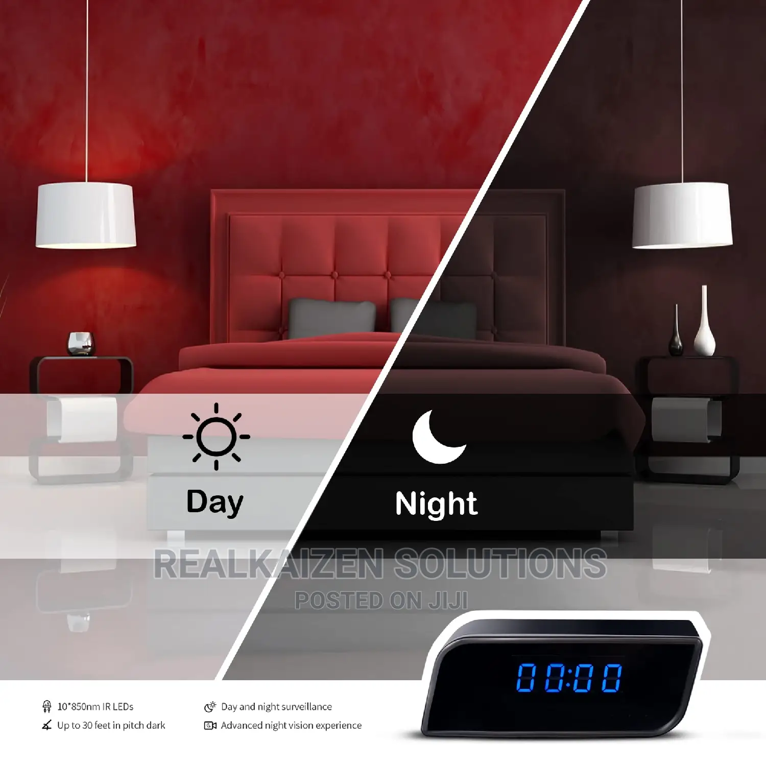 Wifi HD Spy Alarm Clock With Night Vision | Motion Detection