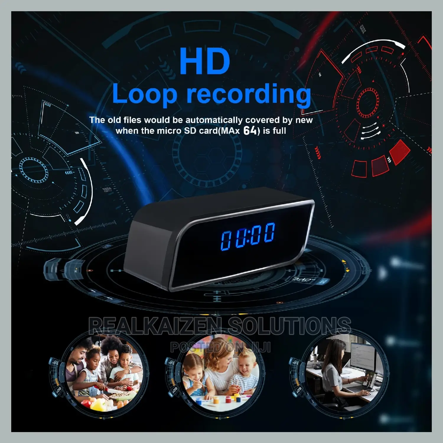 Wifi HD Spy Alarm Clock With Night Vision | Motion Detection