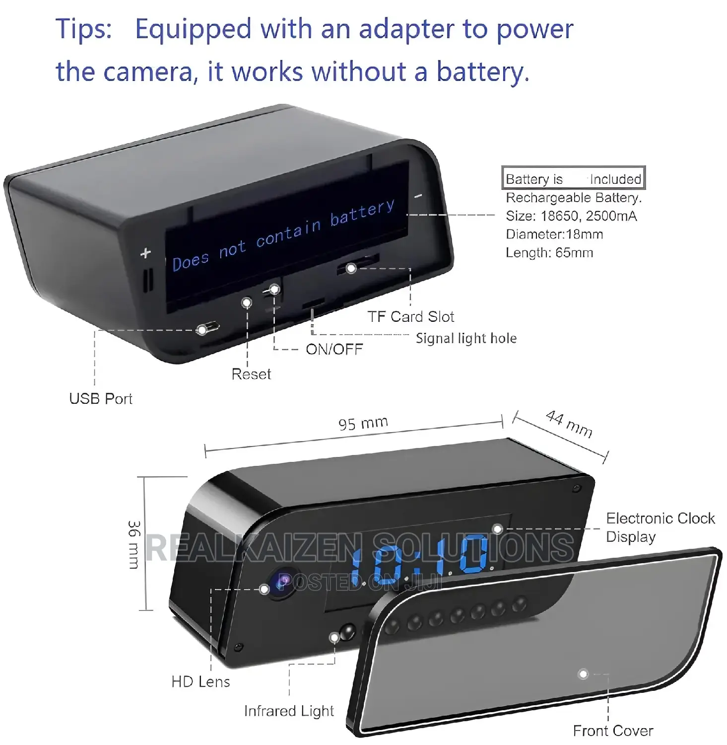 Wifi HD Spy Alarm Clock With Night Vision | Motion Detection