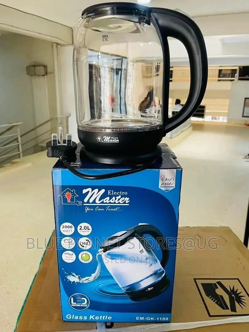 ELECTRO MASTER 2.0litre Glass Kettles \\ 2000w \\ EM-GK-1100