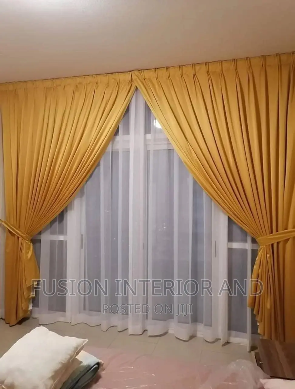 Yellow Plain Curtains