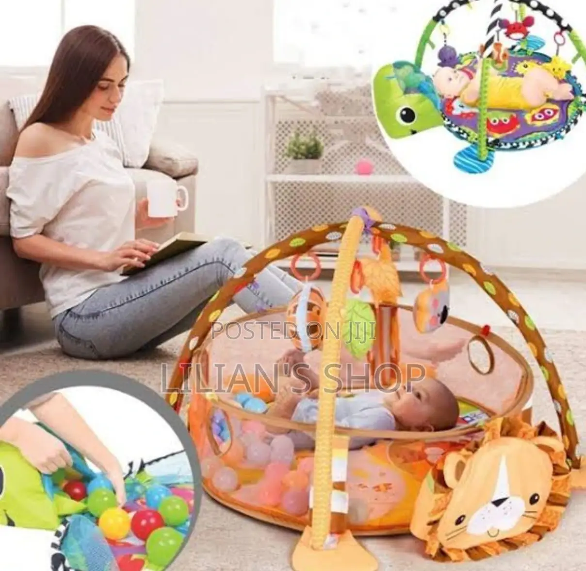 3 in 1baby Play Mat Kids Rug Educational Puzzle Carpet Lion