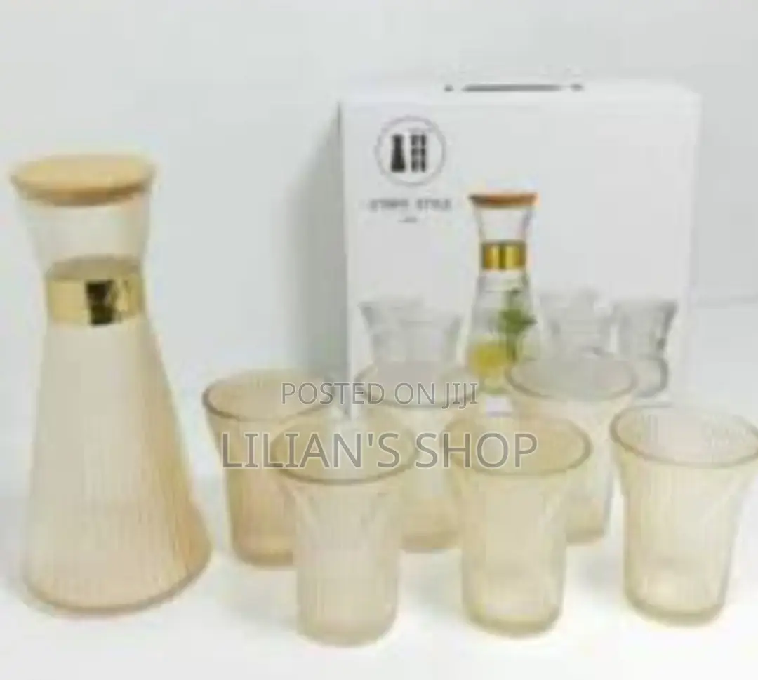 Stripe Style Set Glass Bottle for Cold Drinks