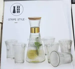 Stripe Style Set Glass Bottle for Cold Drinks