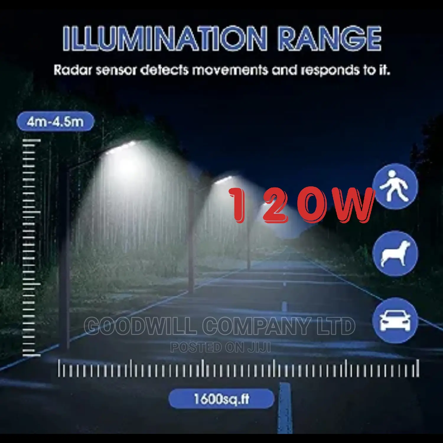 German 120w Solar Street Light or 120w Solar Security Light