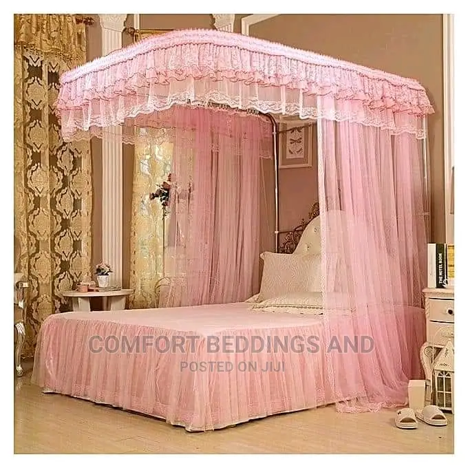 Two Stand Rail Mosquito Net 5*6, 6*6 Pink
