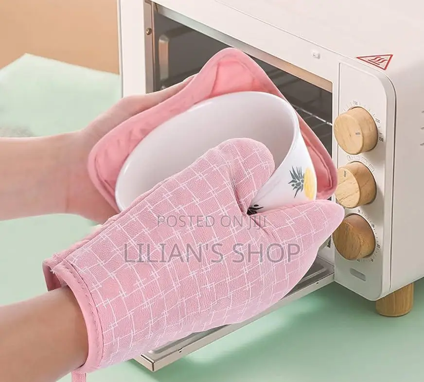 1 Pair Oven Mitts Kitchen Heat Resistant Oven Gloves