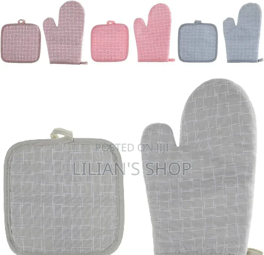 1 Pair Oven Mitts Kitchen Heat Resistant Oven Gloves