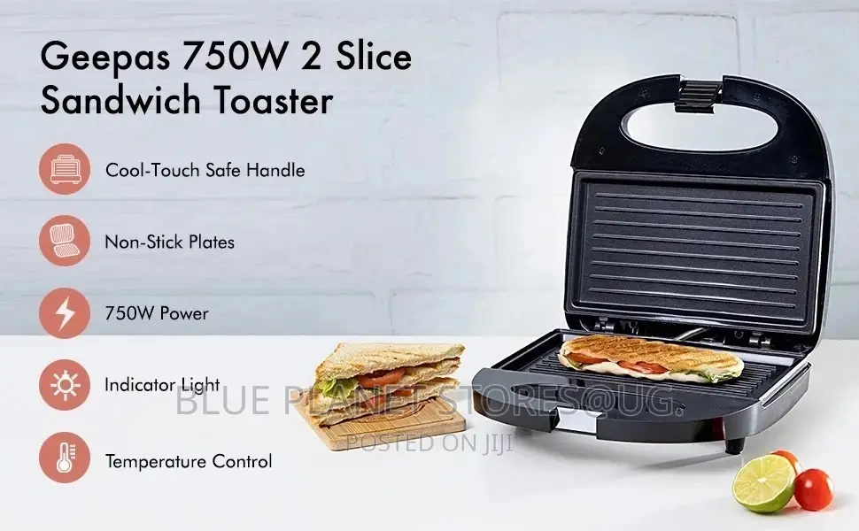 GEEPAS "2 Slices" Electric Grill Makers \\ 750w \\ GGM6001